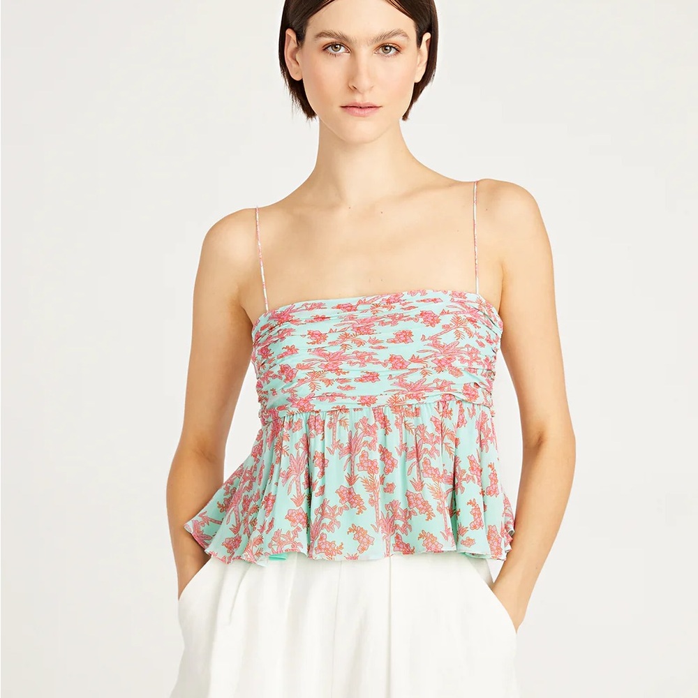 Amur Everett Bow Top in Miami Sky Botanical